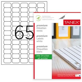 Resim Tanex Tw-2065 38.1X21.22MMx100 Adet Lazer Yazıcı Etiketi 