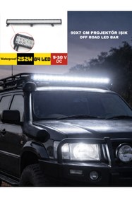 Resim KAPOTO 99x7cm Off Road 84 Led Projektör Işık 9V-30V Araç Üstü Led Bar 