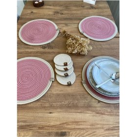 Resim Jütex Home Jüt Hasır Amerikan Servis Supla ve Bardak Altı 8 Parça 