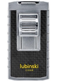 Resim Lubinski Yeni Stil Delicili Çift Torch Puro Çakmağı Silver 