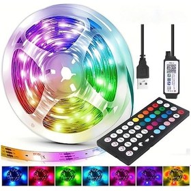 Resim App Kontrollü Ve 44key Uzaktan Kumandalı 5050rgb Parti Atmosferi Işıkları 44key -2m 
