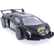 Resim Die Cast Çek Bırak Metal Siyah Yarış Arabası 86 
