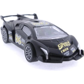 Resim Die Cast Çek Bırak Metal Siyah Yarış Arabası 86 