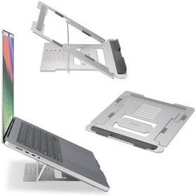 Resim Kensington Easy Riser dizüstü bilgisayar standı, yüksekliği ayarlanabilir ve katlanabilir alüminyum dizüstü bilgisayar standı, 16 inçe kadar ekranlar için, seyahat için de ideal, gümüş (K50417WW) 