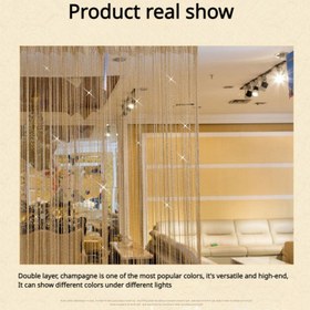 Resim 1 Adet Parlak Gümüş Renkli Tel Perde 100.0cm x 200.0cm, Gümüş Renkli Tel Takviyeli Yüksek Kapı Perdesi Pencere Asma Perdesi, Oturma Odası Bölme Dekorasyonu için Oda, Otel, Pansiyon, Düğün, Parti, Noel Dekorasyonu, 0.21kg 