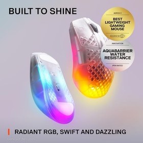 Resim SteelSeries Aerox 3 Wireless Ghost Edition Gaming Mouse 