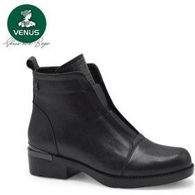 Resim Venüs 2154210k Kalın Topuk Fermuarlı Kadın Deri Bot Siyah 