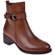 Resim Pullman Hakiki Deri Alçak Topuklu Kadın Bot Voy-9310 Taba-Taba 