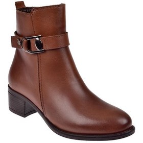 Resim Pullman Hakiki Deri Alçak Topuklu Kadın Bot Voy-9310 Taba-Taba 