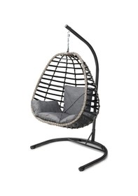 Resim Tu Tienda Rattan Tek Kişilik Bahçe Balkon Ev Salıncağı,antrasit Gri 