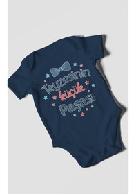 Resim Morivokids Teyzesinin Küçük Paşası Kısa Kollu Bebek Body Lacivert 
