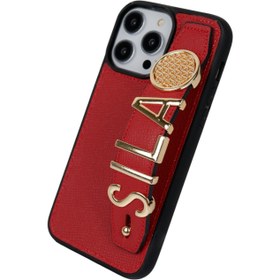 Resim Harfli Kırmızı Deri iPhone Kılıf - iPhone 11 