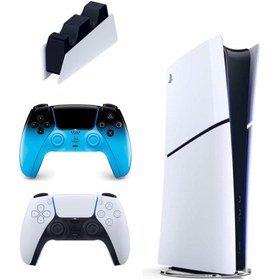 Resim Playstation 5 Slim dijital 1TB + 2.kol Dualsense Rhythm Blue + Ps5 Şarj İstasyonu (İthalatçı Garantili ) 
