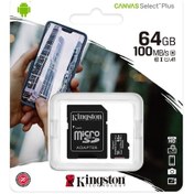 Resim Kingston Canvas Select Plus SDCS2/64GB 64 GB MicroSDXC Class 10 UHS-I Hafıza Kartı + Adaptör 