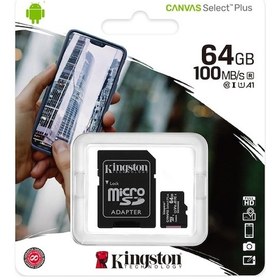 Resim Kingston Canvas Select Plus SDCS2/64GB 64 GB MicroSDXC Class 10 UHS-I Hafıza Kartı + Adaptör 