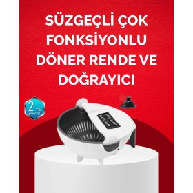 Resim Zenvia Döner Mekanizmalı Sebze Doğrayıcı Hazneli Rende 