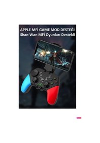 Resim Wireless Kablosuz Pc Android Apple Uyumlu iOS Switch Tv Gamepad Ve Telefon Tutucu Siyah 