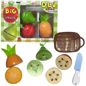 Resim Oyuncak Meyve Sebze Kesme Seti 8 Parça Eğitici Oyuncak Meyveler 