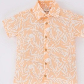 Resim Defacto Erkek Bebek Desenli Flamlı Poplin Kısa Kollu Gömlek Z8877A223HSOG294 Turuncu 