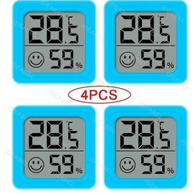 Resim Duoyin4 Adet Dijital Termometre Higrometre - Bebek Odası İçin Mini Lcd Sıcaklık Nem Ölçer Kırmızı 