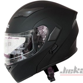 Resim Çift Vizörlü Çene Açılır Motosiklet Kaskı – Mat Siyah 