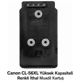 Resim Canon Pixma E404 / Cl-56xl Renkli Yüksek Kapasite Tıpalı İthal Uyumlu Dolabilen Kartuş 