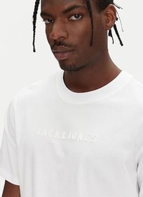 Resim Jack Jones Jcorecharge Mold Tee Ss Crew Neck Ln Erkek Beyaz1 Tshirt 12273070-98 