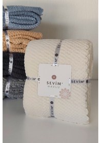 Resim Kaymaz Taban Koltuk Örtüsü - Wellsoft & Peluş Koltuk Örtüsü- 180x215 Cm - Ekru Ekru 
