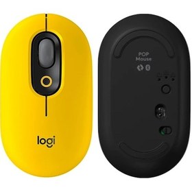 Resim Logitech Pop Fare Kablosuz Bluetooth Fare Ofis Ev Fare Laptop Aksesuarları Fare Yellow M221 