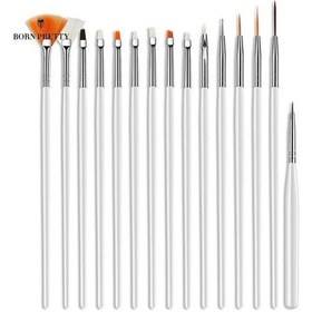 Resim Beyaz Mükemmel Nail Art Çivi Süsler Kalem Yumuşak Kıllar Plastik Tutması Rahat 