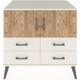 Resim Kronos Şifonyer 2 Raflı 4 Çekmeceli 2 Kapaklı 88x59x80 Aytaşı-çam/aytaşı Çam/aytaşı 