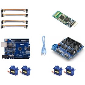 Resim Emes Robotik Bluetooth Kontrollü Servo Kol Robot Seti (Orta Seviye-EMES ROBOTİK ÖRNEK KODLAR HEDİYE) 