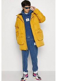 Resim Nike Jordan Statement Chutney Down Fill Repel Puffer Erkek Kapüşonlu Kaz Tüyü Suitici Parka Hardal Hardal 
