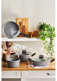 Resim Karaca Biogranit Ayaz 7 Parça Tencere Seti 