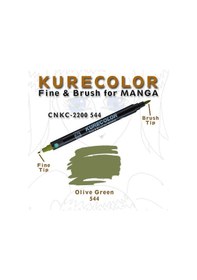 Resim Zig Kurecolor Fine & Brush For Manga Çizim Kalemi 544 Olive Green 