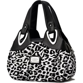 Resim Wo 'S Moda Leopar Desenli El Çantası, Fermuarlı Tutma Çantası, Yumuşak Rahat Hafif, Polyester Kaplı, Kenar Boyama Detayı, Günlük Seyahat ve Sokak Stili İçin Büyük Kapasite 