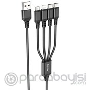 Resim Hoco X76 4in1 Çift Type-C + Lightning + Micro Usb Şarj ve Data Kablosu 1M 