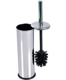 Resim Metal Wc Fırçası, Krom Tuvalet Temizleme Fırçası, Paslanmaz Çelik Saplı, Dayanıklı Ve Hijyenik Banyo Aksesuarı Açık Ahşap 