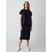 Resim Jimmy Key Yüksek Bel Dar Kesim Örme Modal Kadın Midi Etek (5SW072799) 