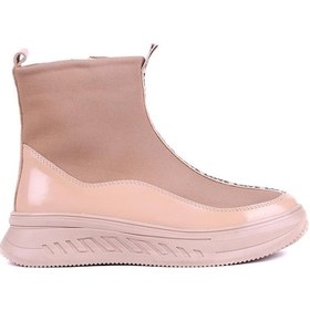 Resim Shoetyle - Hakiki Deri Bej Rengi Kadın Bot - 25102250-1386 Bej 