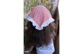 Resim Turqa Ekoseli Taç Bandana Çocuk ve Yetişkin Için Uygundur 