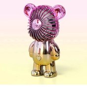 Resim Goldenqian Karikatür Mini Şiddetli Ayı Küçük Fan Kurulumu Üç Hızlı Ayarlanabilir Rüzgar Hızı Usb Şarj Taşınabilir Açık Kamp Golden Pink 