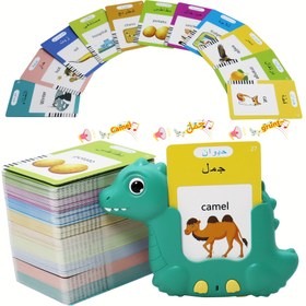Resim Çocuklar için 510 Kelime Arapça & İngilizce İki Dilli Alfabe Konuşan Flash Kartları, Cep Kargo Görme Kelimeleri Harfli Flash Kartları, Çocuklar için Arapça Öğrenme Oyuncakları, Erkek Kız Çocuklarına Halloween Noel Hediyeleri 