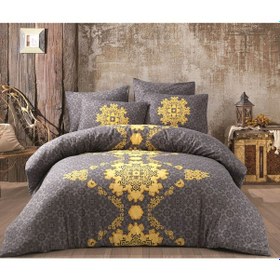 Resim Çift Kişilik Nevresim Takımı Pamuklu Saray Işıltısı Gri 