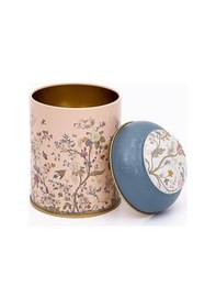 Resim Flora Pink Desenli Yuvarlak Metal Saklama Kabı, 9 X 11 Cm, 0,6 Lt Desenli 