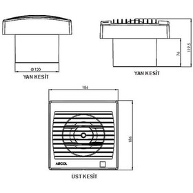 Resim Aircol 100 Op Dekoratif Oto.panjurlu Aspiratör 100MM 