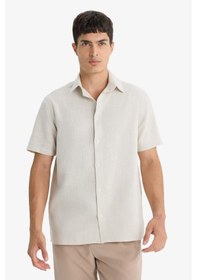 Resim DeFacto %100 Pamuk Regular Fit Polo Yaka Yazlık Kısa Kollu Gömlek D8613AX25SMBG74 