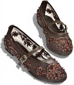 Resim Fox SHOES Y726330115 Kahverengi File İnci Detaylı File Kadın Babet, 37 
