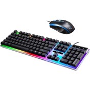 Resim USB Kablolu Klavye Mouse Set Combo Bilgisayar Için Çok Renkli Çok Renkli (Yurt Dışından) 