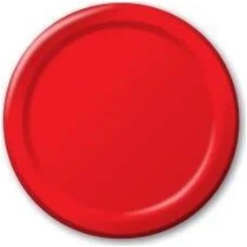 Resim Karton Tabak 23cm 8'li - Kırmızı / Red 